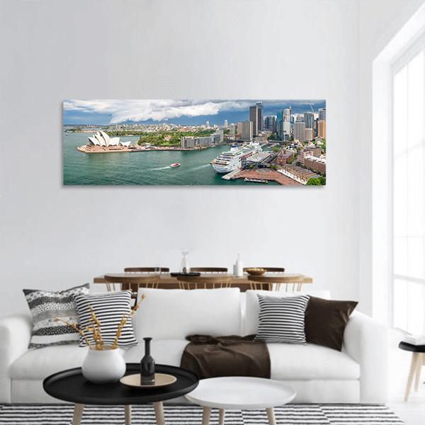 Sydney Harbour Area Panoramic Canvas Wall Art-1 Piece-36" x 12"-Tiaracle