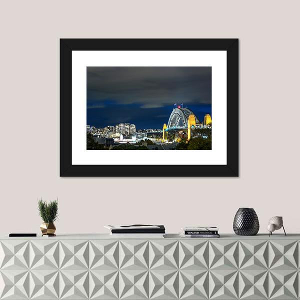 Sydney Harbour Bridge Canvas Wall Art-1 Piece-Framed Print-20" x 16"-Tiaracle