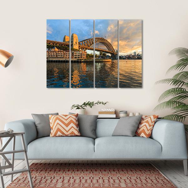 Sydney Harbour Bridge Canvas Wall Art-4 Horizontal-Gallery Wrap-34" x 24"-Tiaracle