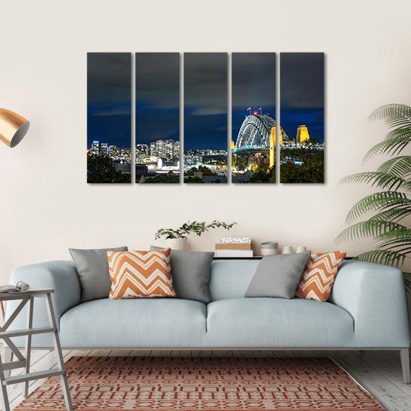 Sydney Harbour Bridge Canvas Wall Art-5 Horizontal-Gallery Wrap-22" x 12"-Tiaracle