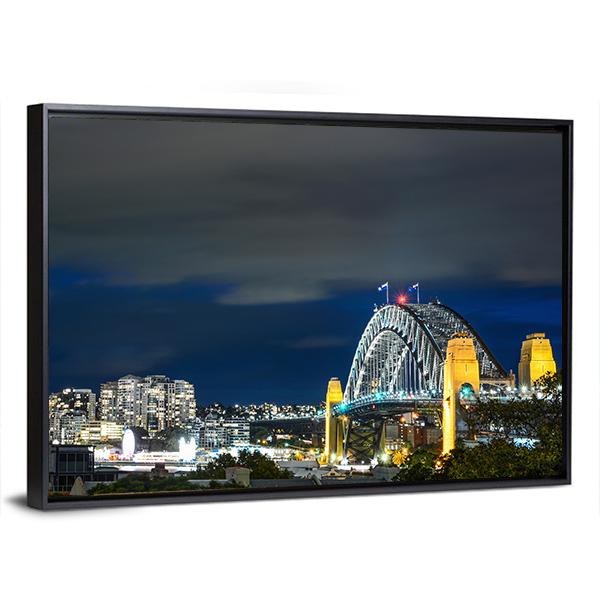 Sydney Harbour Bridge Canvas Wall Art-3 Horizontal-Gallery Wrap-25" x 16"-Tiaracle