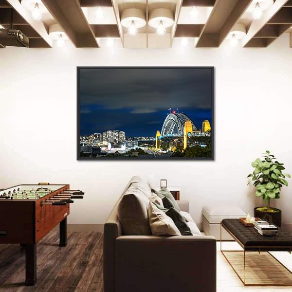 Sydney Harbour Bridge Canvas Wall Art-3 Horizontal-Gallery Wrap-25" x 16"-Tiaracle