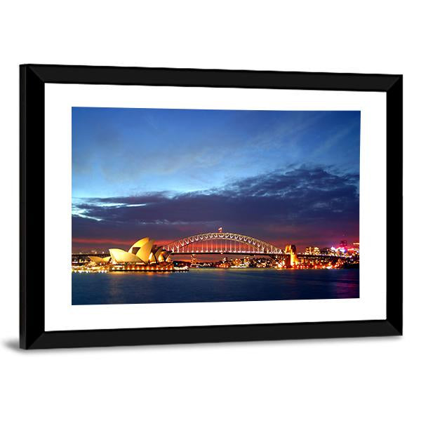 Sydney Harbour Bridge Canvas Wall Art-3 Horizontal-Gallery Wrap-25" x 16"-Tiaracle