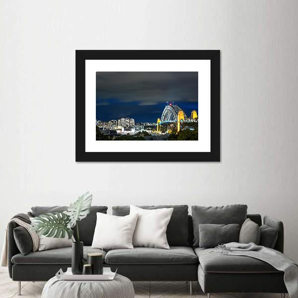 Sydney Harbour Bridge Canvas Wall Art-3 Horizontal-Gallery Wrap-25" x 16"-Tiaracle