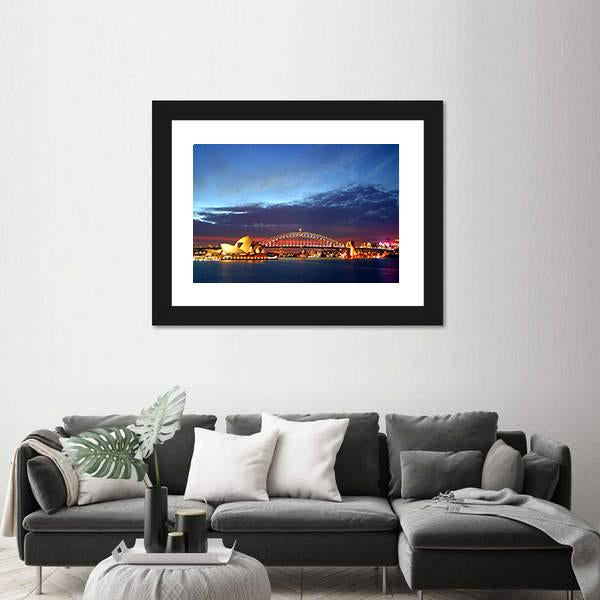 Sydney Harbour Bridge Canvas Wall Art-3 Horizontal-Gallery Wrap-25" x 16"-Tiaracle