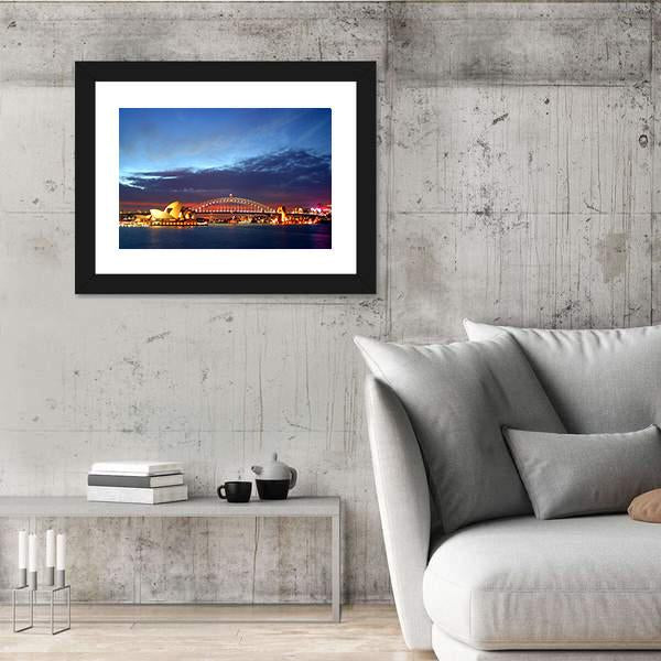 Sydney Harbour Bridge Canvas Wall Art-3 Horizontal-Gallery Wrap-25" x 16"-Tiaracle