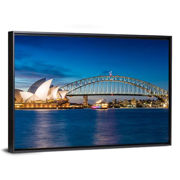 Sydney Harbour In New South Wales Canvas Wall Art-3 Horizontal-Gallery Wrap-25" x 16"-Tiaracle