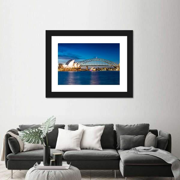 Sydney Harbour In New South Wales Canvas Wall Art-3 Horizontal-Gallery Wrap-25" x 16"-Tiaracle