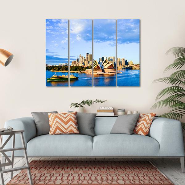 Sydney Opera Houses Canvas Wall Art-4 Horizontal-Gallery Wrap-34" x 24"-Tiaracle