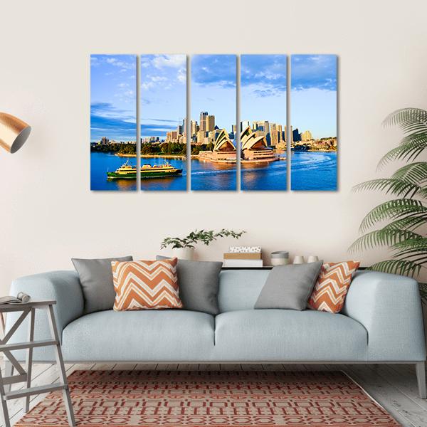 Sydney Opera Houses Canvas Wall Art-5 Horizontal-Gallery Wrap-22" x 12"-Tiaracle