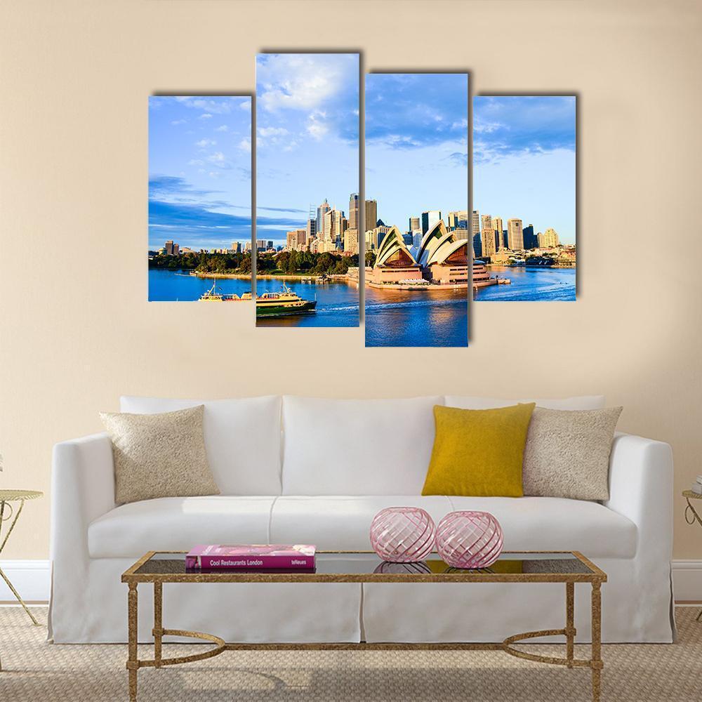 Sydney Opera Houses Canvas Wall Art-4 Pop-Gallery Wrap-50" x 32"-Tiaracle