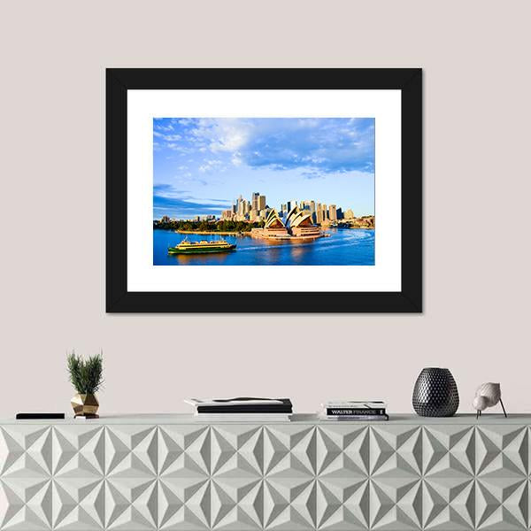 Sydney Opera Houses Canvas Wall Art-1 Piece-Framed Print-20" x 16"-Tiaracle