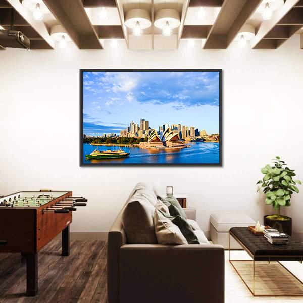 Sydney Opera Houses Canvas Wall Art-3 Horizontal-Gallery Wrap-25" x 16"-Tiaracle