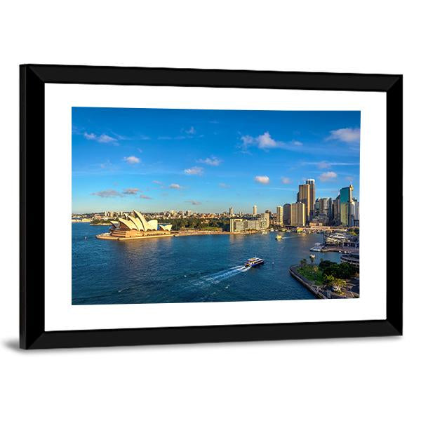 Sydney Skyline With Opera House Panoramic Canvas Wall Art-1 Piece-36" x 12"-Tiaracle