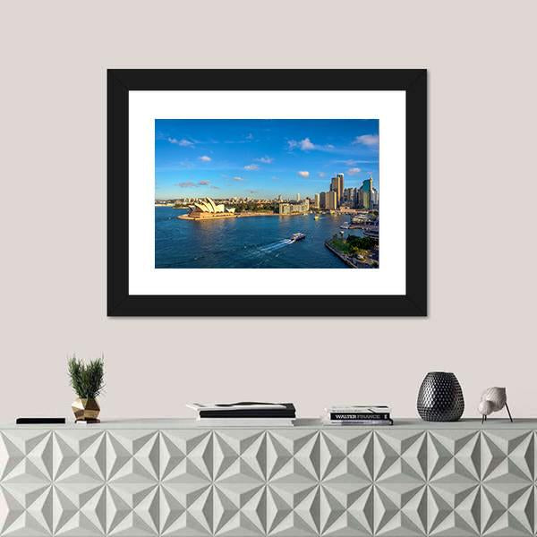 Sydney Skyline With Opera House Panoramic Canvas Wall Art-1 Piece-36" x 12"-Tiaracle
