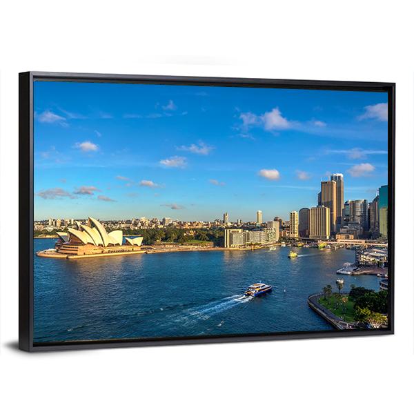 Sydney Skyline With Opera House Panoramic Canvas Wall Art-1 Piece-36" x 12"-Tiaracle