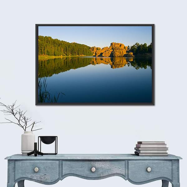 Sylvan Lake In Black Hills Of South Dakota Canvas Wall Art-1 Piece-Floating Frame-24" x 16"-Tiaracle