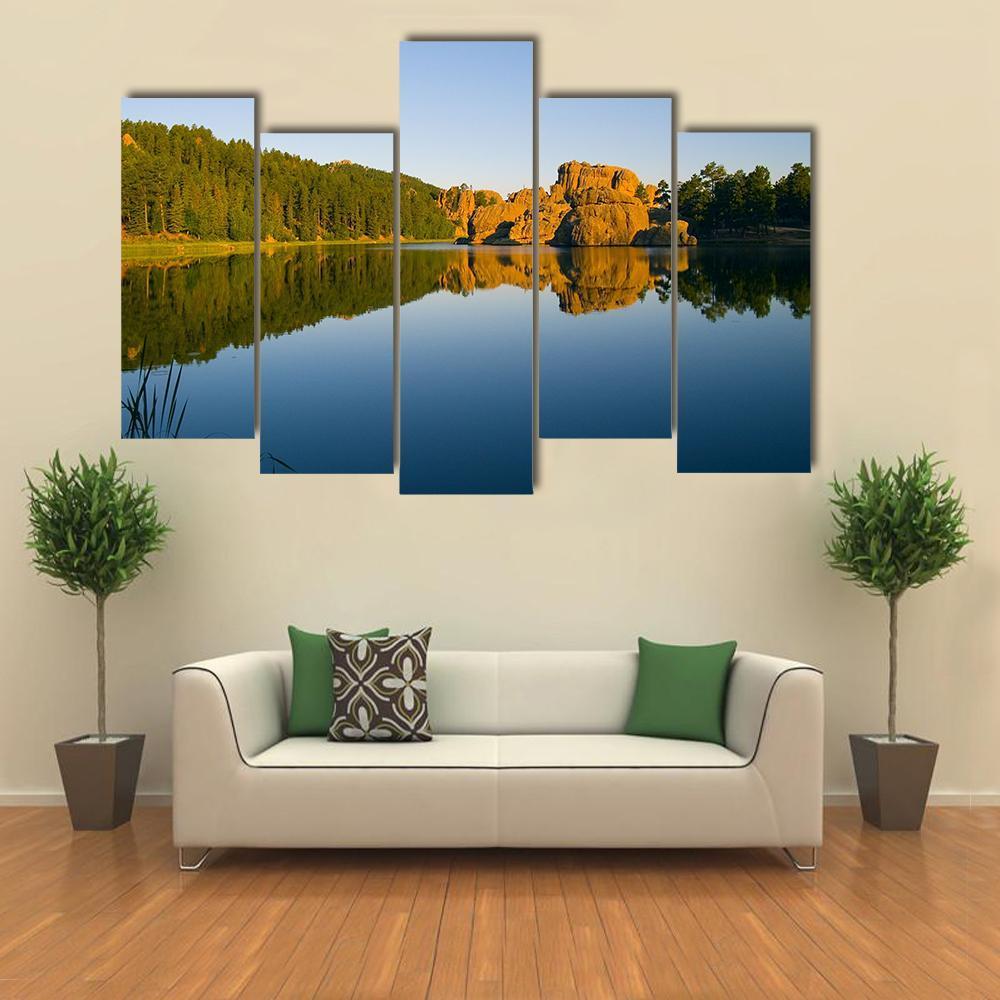 Sylvan Lake In Black Hills Of South Dakota Canvas Wall Art-5 Pop-Gallery Wrap-47&quot; x 32&quot;-Tiaracle