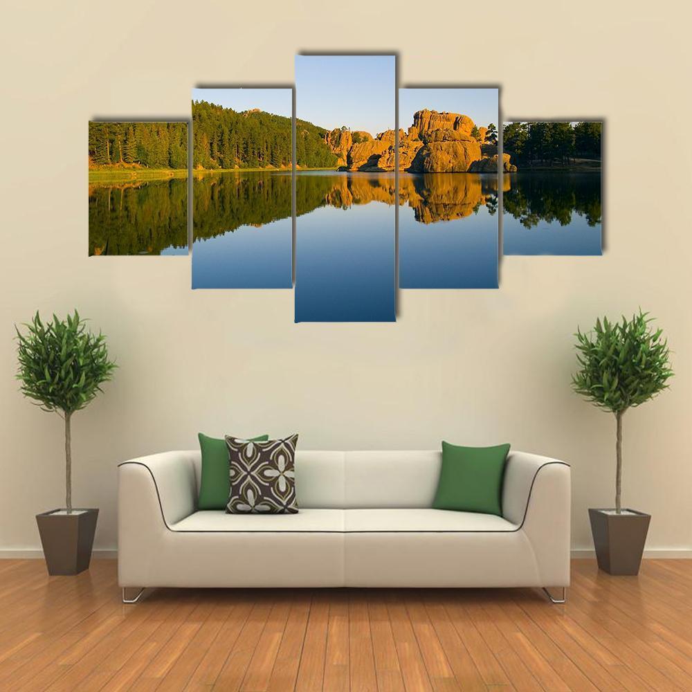 Sylvan Lake In Black Hills Of South Dakota Canvas Wall Art-5 Star-Gallery Wrap-62&quot; x 32&quot;-Tiaracle