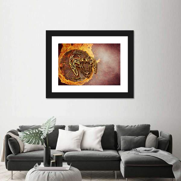 Symbol Of Aries Horoscope Canvas Wall Art-3 Horizontal-Gallery Wrap-25" x 16"-Tiaracle