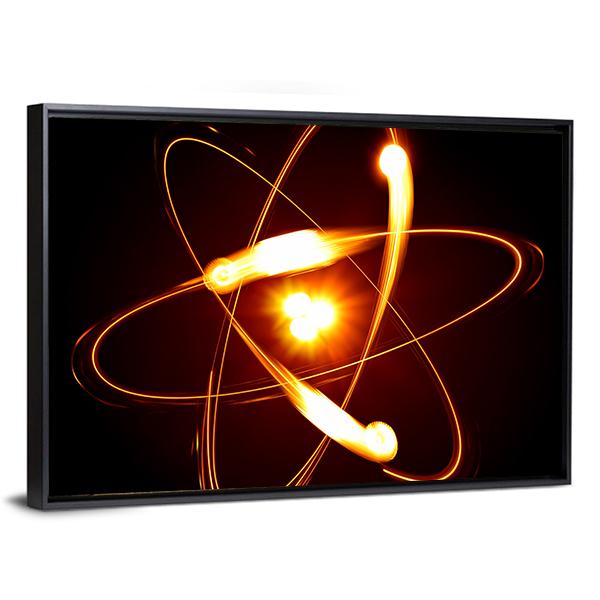 Symbol Of Atom Canvas Wall Art-3 Horizontal-Gallery Wrap-25" x 16"-Tiaracle