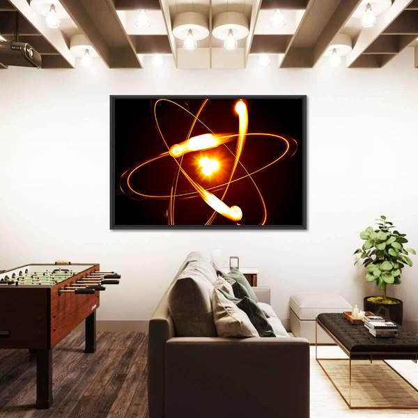 Symbol Of Atom Canvas Wall Art-3 Horizontal-Gallery Wrap-25" x 16"-Tiaracle