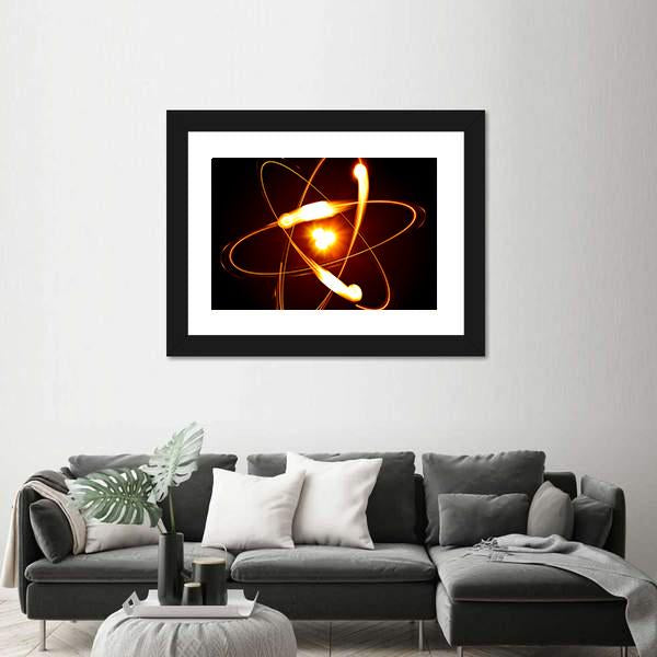 Symbol Of Atom Canvas Wall Art-3 Horizontal-Gallery Wrap-25" x 16"-Tiaracle
