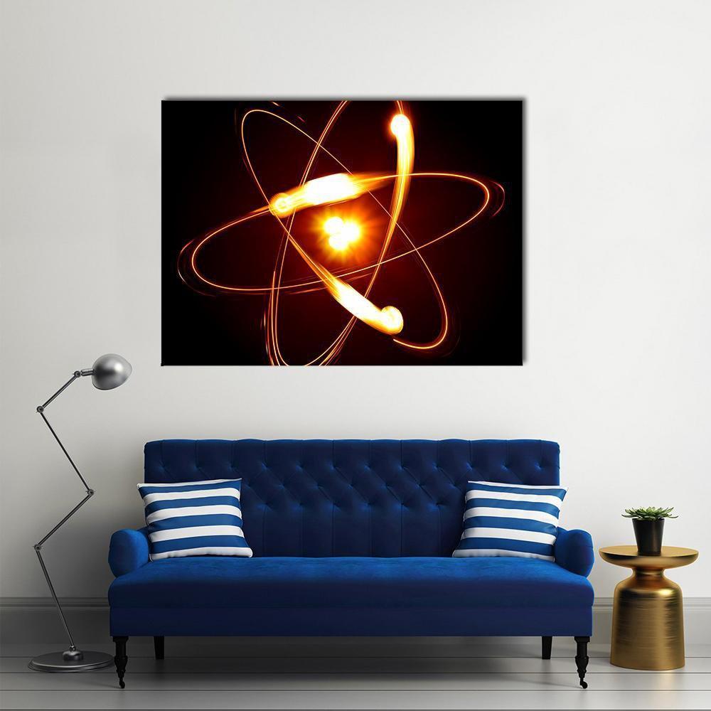 Symbol Of Atom Canvas Wall Art-1 Piece-Gallery Wrap-48" x 32"-Tiaracle