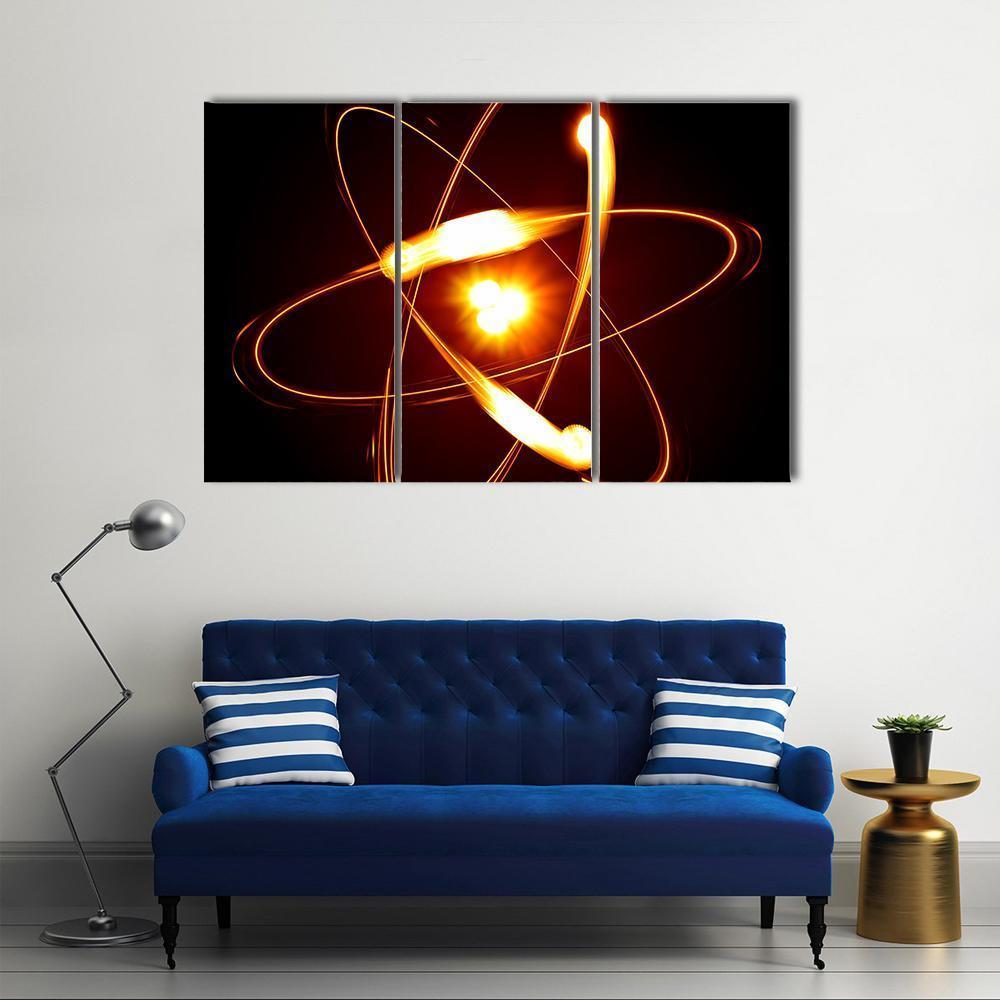 Symbol Of Atom Canvas Wall Art-3 Horizontal-Gallery Wrap-37" x 24"-Tiaracle