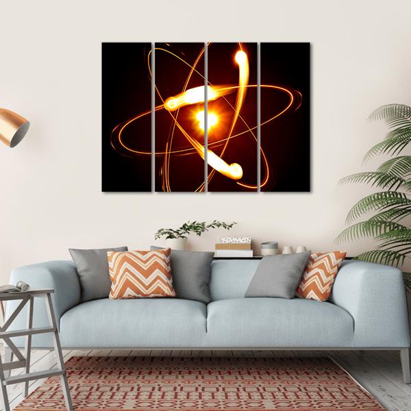Symbol Of Atom Canvas Wall Art-4 Horizontal-Gallery Wrap-34" x 24"-Tiaracle