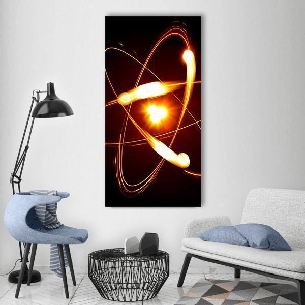 Symbol Of Atom Vertical Canvas Wall Art-1 Vertical-Gallery Wrap-12" x 24"-Tiaracle