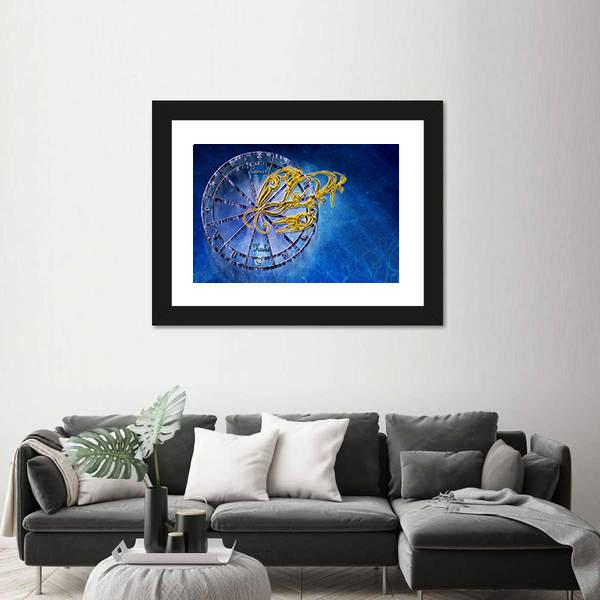 Symbol Of Cancer Horoscope Canvas Wall Art-3 Horizontal-Gallery Wrap-25" x 16"-Tiaracle