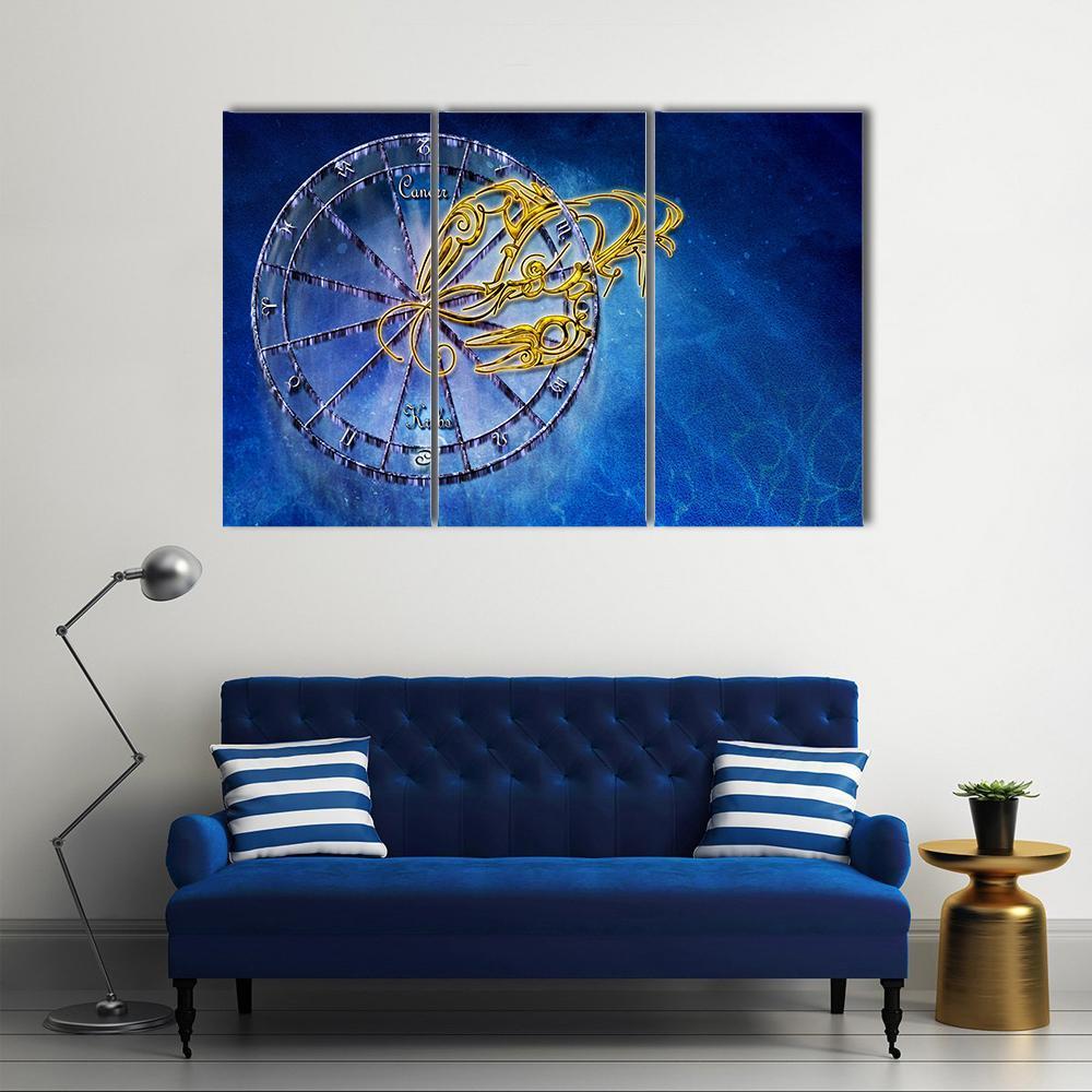 Symbol Of Cancer Horoscope Canvas Wall Art-3 Horizontal-Gallery Wrap-25" x 16"-Tiaracle