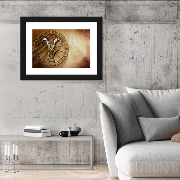 Symbol Of Capricorn Horoscope Canvas Wall Art-3 Horizontal-Gallery Wrap-25" x 16"-Tiaracle