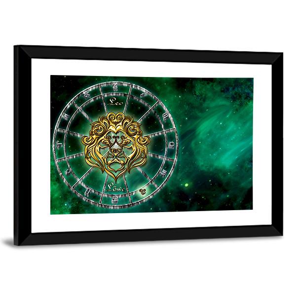 Symbol Of Leo Horoscope Canvas Wall Art-3 Horizontal-Gallery Wrap-25" x 16"-Tiaracle