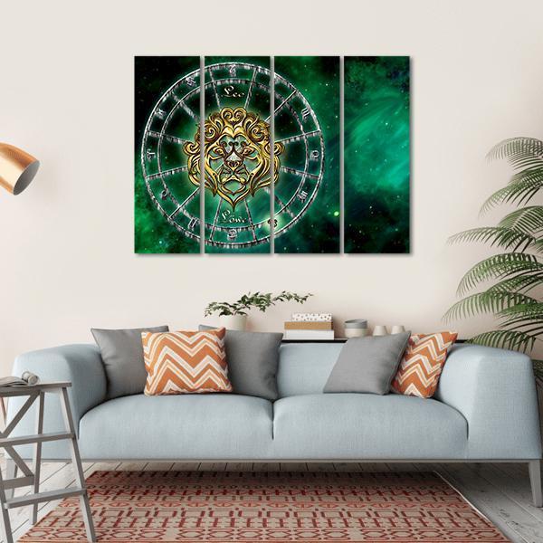 Symbol Of Leo Horoscope Canvas Wall Art-4 Horizontal-Gallery Wrap-34" x 24"-Tiaracle