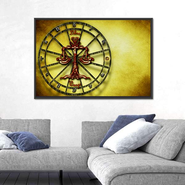 Symbol Of Libra Horoscope Canvas Wall Art-3 Horizontal-Gallery Wrap-25" x 16"-Tiaracle
