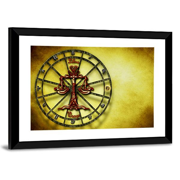 Symbol Of Libra Horoscope Canvas Wall Art-3 Horizontal-Gallery Wrap-25" x 16"-Tiaracle