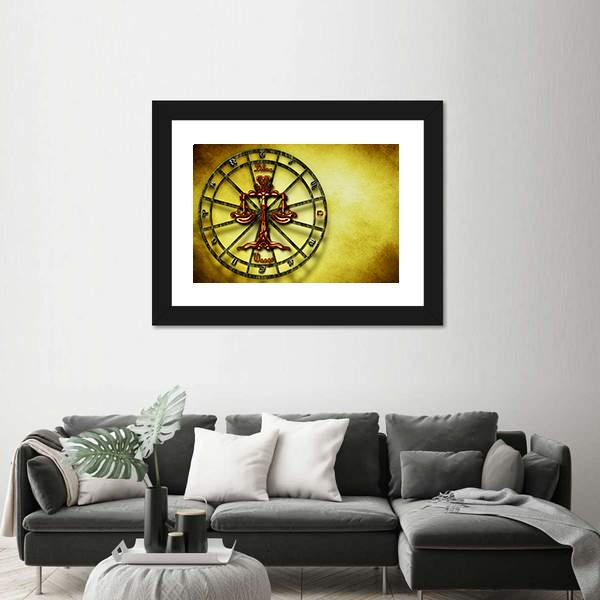 Symbol Of Libra Horoscope Canvas Wall Art-3 Horizontal-Gallery Wrap-25" x 16"-Tiaracle