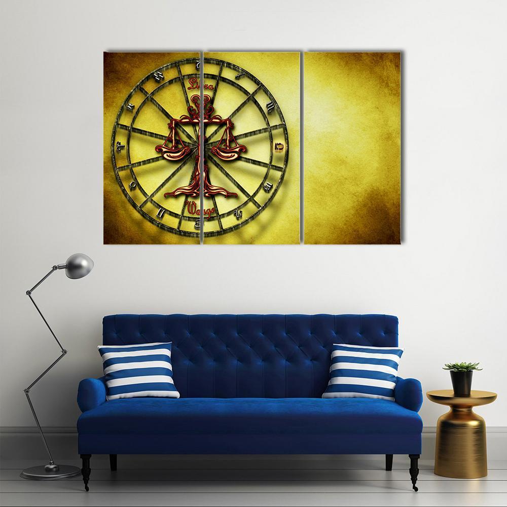 Symbol Of Libra Horoscope Canvas Wall Art-3 Horizontal-Gallery Wrap-25" x 16"-Tiaracle