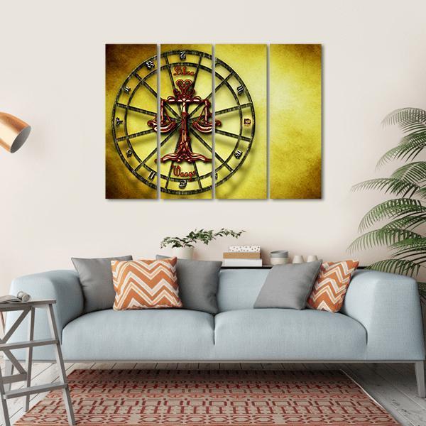 Symbol Of Libra Horoscope Canvas Wall Art-4 Horizontal-Gallery Wrap-34" x 24"-Tiaracle