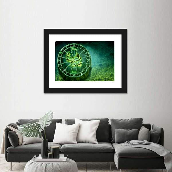 Symbol Of Pisces Horoscope Canvas Wall Art-3 Horizontal-Gallery Wrap-25" x 16"-Tiaracle