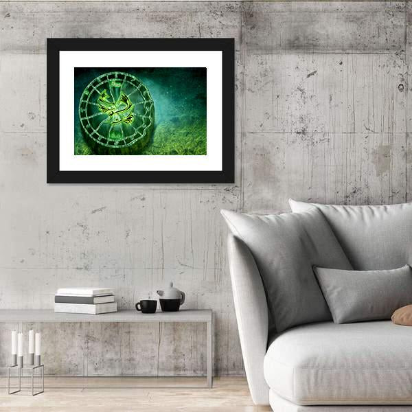 Symbol Of Pisces Horoscope Canvas Wall Art-3 Horizontal-Gallery Wrap-25" x 16"-Tiaracle