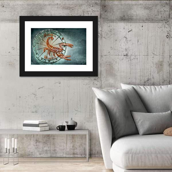 Symbol Of Scorpio Horoscope Canvas Wall Art-3 Horizontal-Gallery Wrap-25" x 16"-Tiaracle