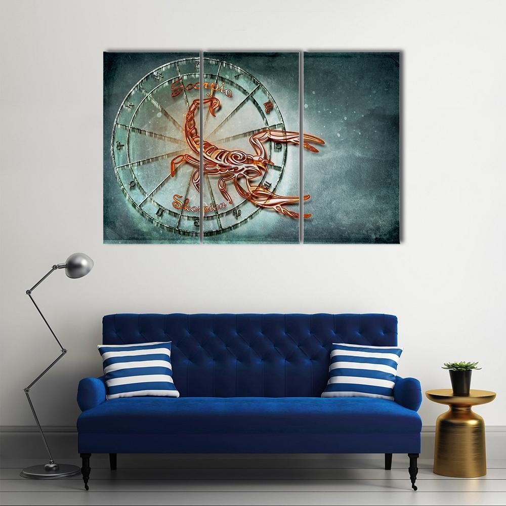 Symbol Of Scorpio Horoscope Canvas Wall Art-3 Horizontal-Gallery Wrap-25" x 16"-Tiaracle