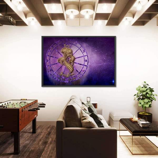 Symbol Of Virgo Horoscope Canvas Wall Art-3 Horizontal-Gallery Wrap-25" x 16"-Tiaracle