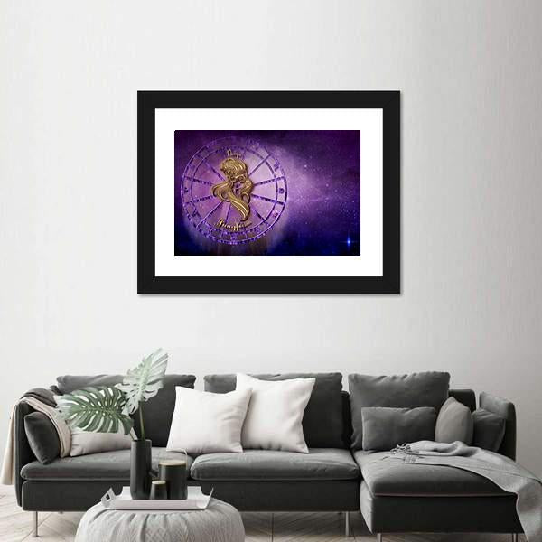 Symbol Of Virgo Horoscope Canvas Wall Art-3 Horizontal-Gallery Wrap-25" x 16"-Tiaracle