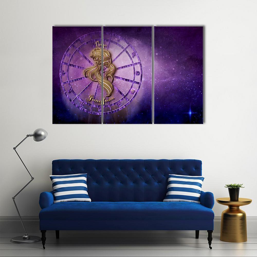 Symbol Of Virgo Horoscope Canvas Wall Art-1 Piece-Gallery Wrap-36" x 24"-Tiaracle