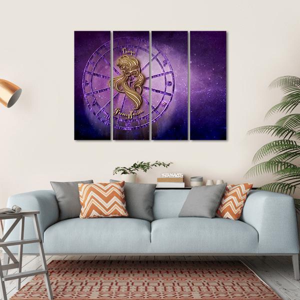 Symbol Of Virgo Horoscope Canvas Wall Art-4 Horizontal-Gallery Wrap-34" x 24"-Tiaracle