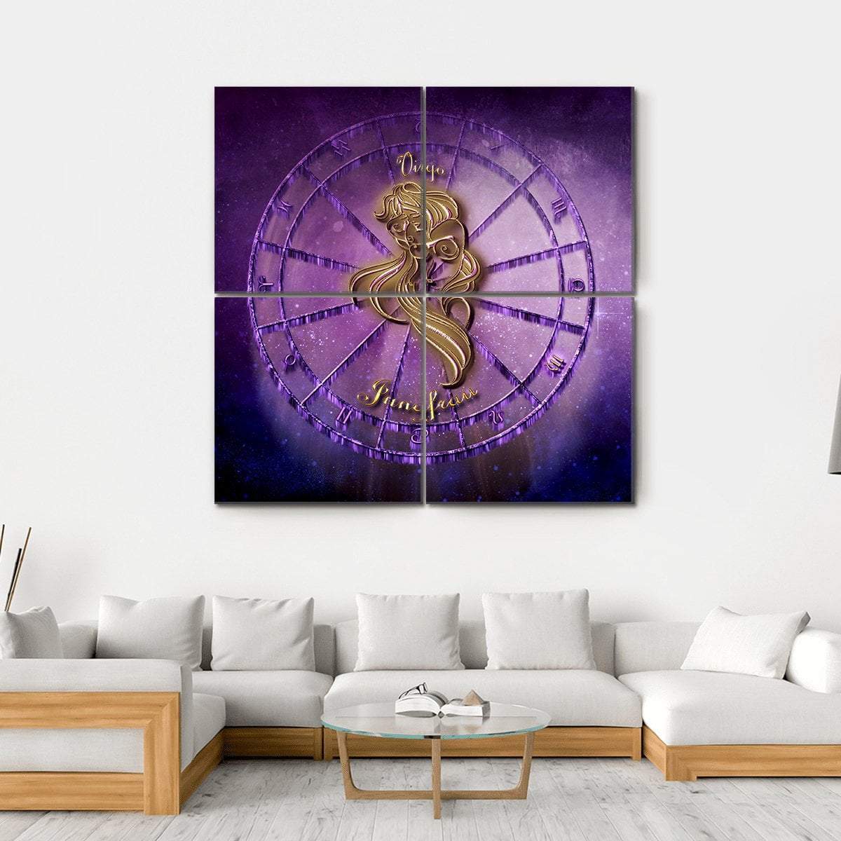 Symbol Of Virgo Horoscope Canvas Wall Art-4 Square-Gallery Wrap-17" x 17"-Tiaracle